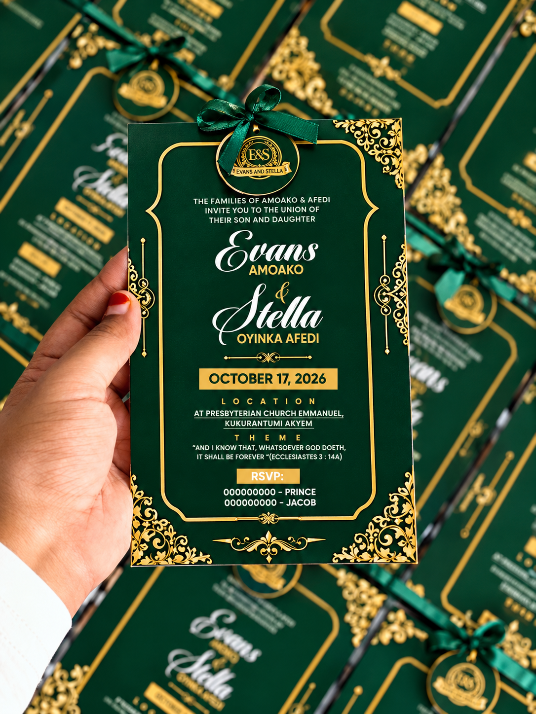 Elegant Wedding Invitation PSD Template